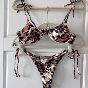 Zaful Two Piece Bikini, Cheetah Print - M US size 6